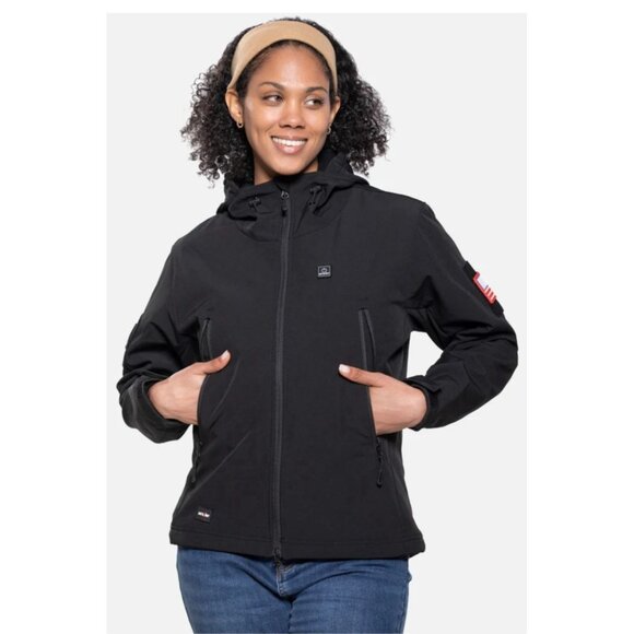 Dewbu Ladies Heated Soft Shell Jacket Size Large Winter Warm Active - Picture 9 of 10